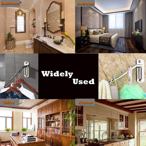 Heavy duty adromy folding wall mounted clothes hanger stainless steel clothes holder swing arm closet drying rack clothing hanging system heavy duty closet storage organizer 2 pack