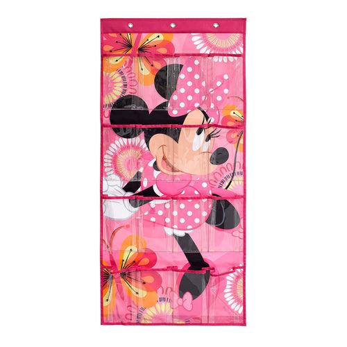 Storage minnie mouse shoe organizer by disney 16 pocket hanging shoe organizer for closet and bedroom storage disney over the door shoe organizer for children kids toys