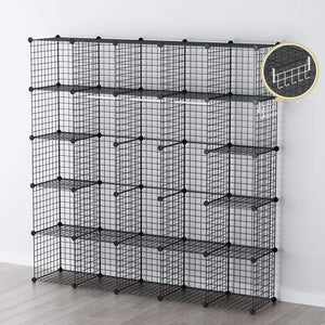 Related george danis wire storage cubes metal shelving unit portable closet wardrobe organizer multi use rack modular cubbies black 14 inches depth 5x5 tiers