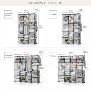 Kitchen george danis wire storage cubes metal shelving unit portable closet wardrobe organizer multi use rack modular cubbies black 14 inches depth 3x5 tiers