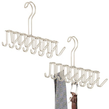 Load image into Gallery viewer, Shop mdesign over the rod closet rack hanger for ties belts scarves pack of 2 satin