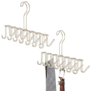 Shop mdesign over the rod closet rack hanger for ties belts scarves pack of 2 satin