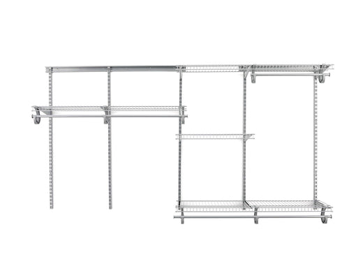 Results closetmaid 78809 shelftrack 5ft to 8ft adjustable closet organizer kit satin chrome