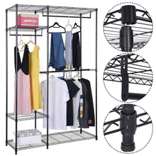 Load image into Gallery viewer, Online shopping s afstar safstar heavy duty clothing garment rack wire shelving closet clothes stand rack double rod wardrobe metal storage rack freestanding cloth armoire organizer 2 packs