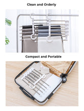 Load image into Gallery viewer, Cheap isue set of 2pcs 5 in 1 portable stainless steel clothes pants hangers closet storage organizer for pants jeans hanging 13 38 x 7 2in