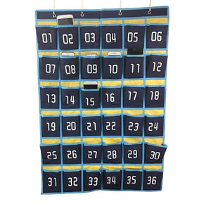 Select nice loghot numbered classroom sundries closet pocket chart for cell phones holder wall door hanging organizer blue 36 pockets with digital