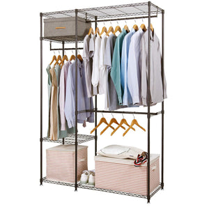 Featured lifewit portable wardrobe clothes closet storage organizer with hanging rod adjustable legs quick and easy to assemble large capacity dark brown