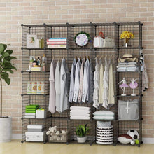 Load image into Gallery viewer, Purchase george danis wire storage cubes metal shelving unit portable closet wardrobe organizer multi use rack modular cubbies black 14 inches depth 5x5 tiers