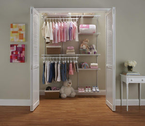 Top closetmaid 22875 shelftrack 5ft to 8ft adjustable closet organizer kit white