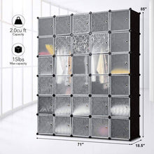 Load image into Gallery viewer, Budget friendly tangkula cube storage organizer cube closet storage shelves diy plastic pp closet cabinet modular bookcase large storage shelving with doors for bedroom living room office 30 cube