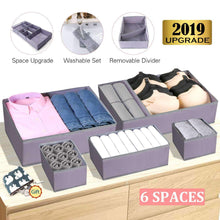 Load image into Gallery viewer, Great drawer organizer clothes dresser underwear organizer washable deep socks bra large boxes storage foldable removable dividers fabric basket bins closet t shirt jeans leggings nursery baby clothing gray