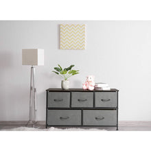 Load image into Gallery viewer, Latest marble field 3 tier dresser drawer nightstands storage organizer dresser tower with 5 easy pull drawers and metal frame for your bedroom nursery closet entryway grey 32 37x11 31x29 84