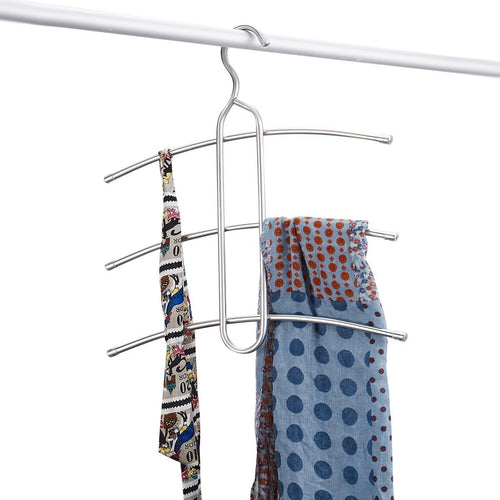 Products doiown multipurpose stainless steel closet hangers blouses shirt dresses scarf hangers organizer set of 3 non slip 3 pieces