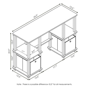 Furinno Computer Desk with Storage Bins 17072EX