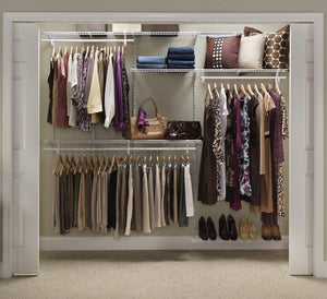 Shop for closetmaid 22875 shelftrack 5ft to 8ft adjustable closet organizer kit white