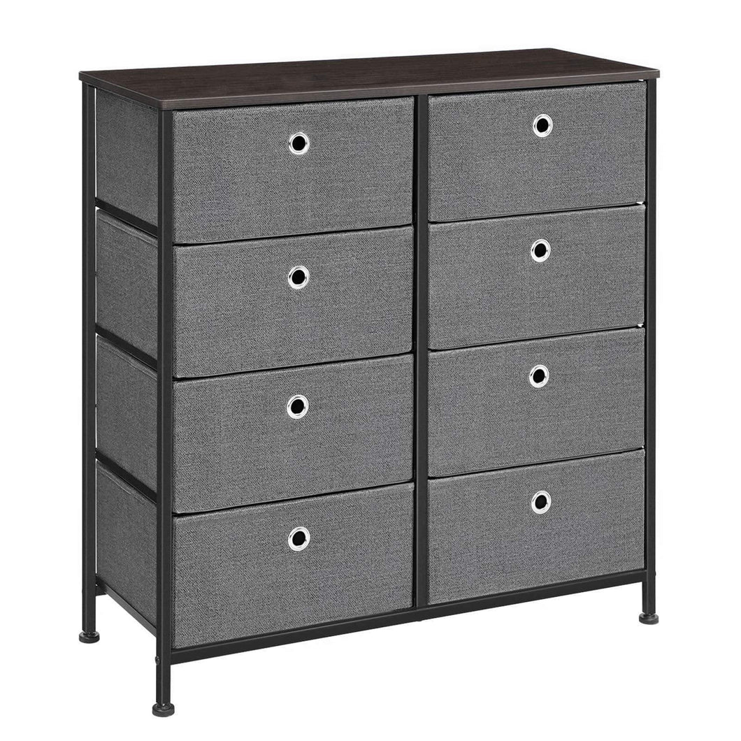 On amazon songmics 4 tier wide drawer dresser storage unit with 8 easy pull fabric drawers and metal frame wooden tabletop for closets nursery dorm room hallway 31 5 x 11 8 x 32 1 inches gray ults24g