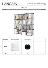 Load image into Gallery viewer, Organize with langria metal wire storage cubes modular shelving grids diy closet organization system bookcase cabinet 16 regular cube
