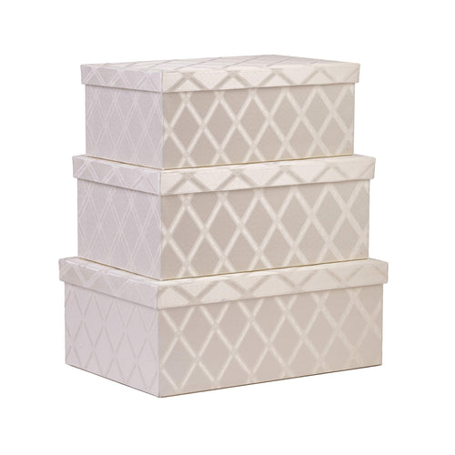 Selection toys storage bins 3 pcs set fabric decorative storage boxes with lids shelf closet organizer basket decor nesting boxes stylish gift boxes with lids large medium small sizes off white