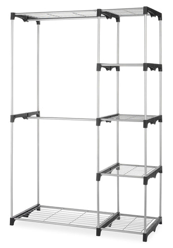 Budget whitmor double rod freestanding closet heavy duty storage organizer