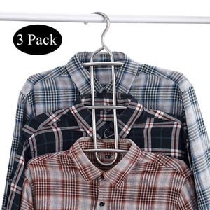 Purchase doiown multipurpose stainless steel closet hangers blouses shirt dresses scarf hangers organizer set of 3 non slip 3 pieces