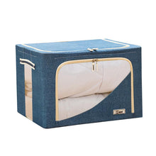 Load image into Gallery viewer, 66L Durable Storage Box for Clothes Quilts Toys Steel Structure Oxford Clothes