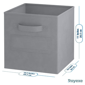 Get royexe storage cubes set of 8 storage baskets features dual handles 10 label window cards cube storage bins foldable fabric closet shelf organizer drawer organizers and storage grey
