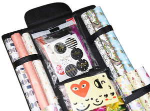 Order now freegrace double sided hanging gift wrap organizer large 16 x 41 wrapping paper rolls storage bag tearproof space saving closet gift bag organization solution black