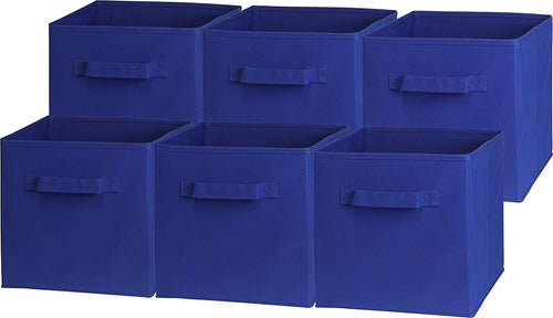 6 Pack - SimpleHouseware Foldable Cube Storage Bin, Dark Grey