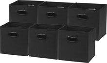 Load image into Gallery viewer, 6 Pack - SimpleHouseware Foldable Cube Storage Bin with Handle, Dark Grey (12-Inch Cube)