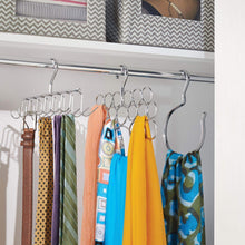 Load image into Gallery viewer, Organize with interdesign axis closet storage organizer rack for ties and belts chrome