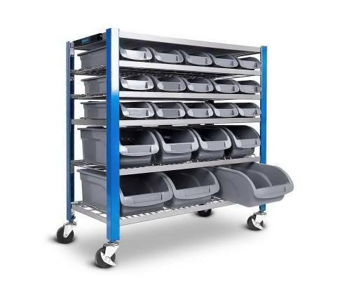 22 Storage Bin Rack With Magnetic Tool Bar