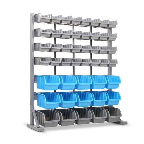 Heavy duty 124KG capacity bin rack shelf 47 Storage bins