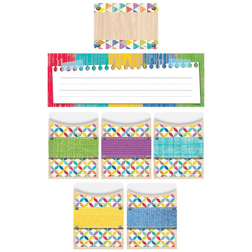 #14198 UPCYCLE STYLE NAME PLATE LABEL POCKETS COMBO SET