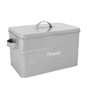 Harbour Housewares Vintage Kitchen Bread Bin in Metal - Grey