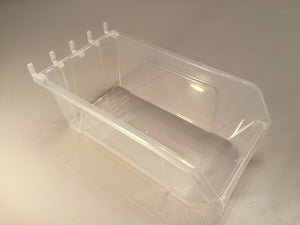Plastic Slatwall Storage Bins, Hobibox "Long" 10Pk, Clear 7.75" x 4.5" x 2.87"