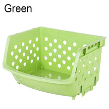 Load image into Gallery viewer, Stackable Plastic Storage Bins for Vegetable/Fruit Kitchen Storage Baskets Organizer