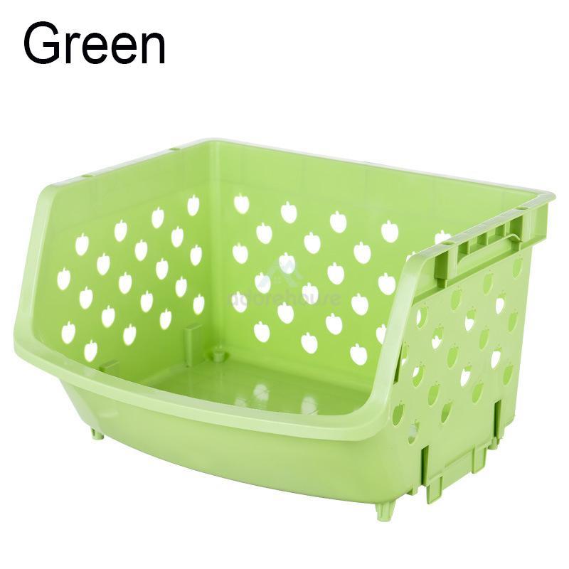 Stackable Plastic Storage Bins for Vegetable/Fruit Kitchen Storage Baskets Organizer