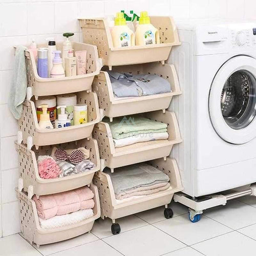 Stackable Plastic Storage Bins for Vegetable/Fruit Kitchen Storage Baskets Organizer