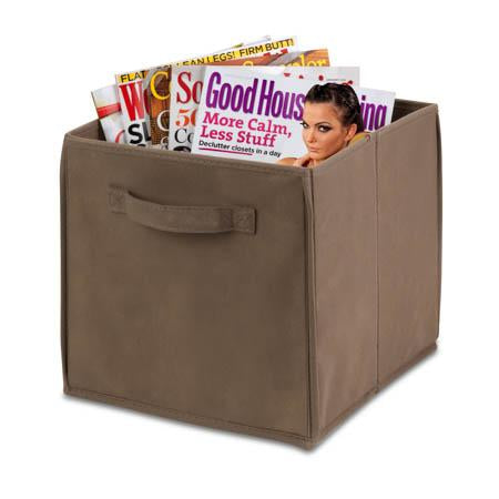 Collapsible Storage Bin, Taupe