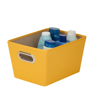 Small Storage Bin with Handles, Yellow