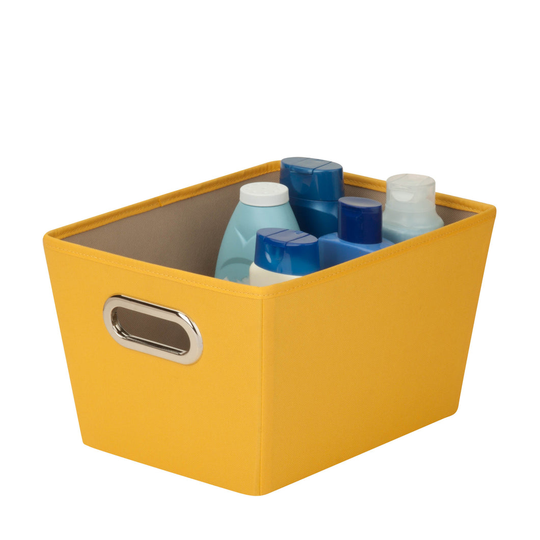 Small Storage Bin with Handles, Yellow