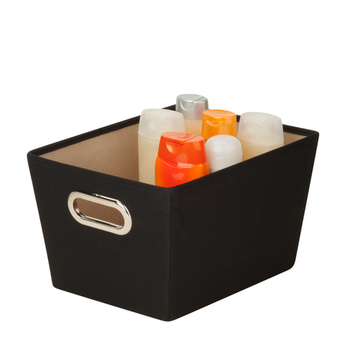 Small Storage Bin with Handles, Black