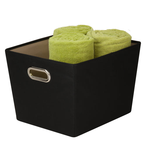 Medium Storage Bin with Handles, Black