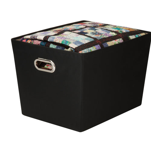 Large Storage Bin with Handles, Black
