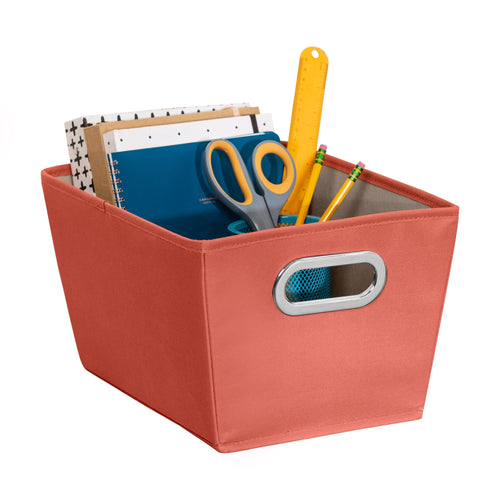 Small Storage Bin with Handles, Orange
