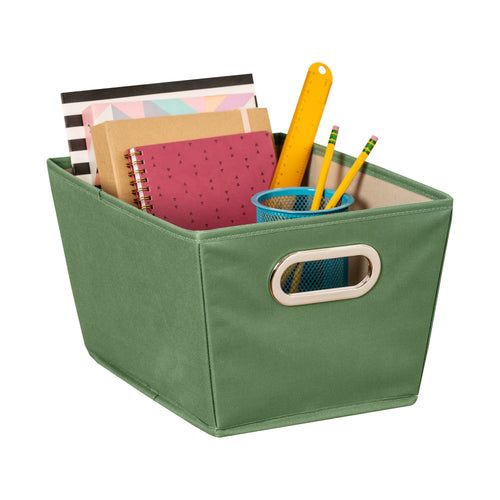 Small Storage Bin with Handles, Green