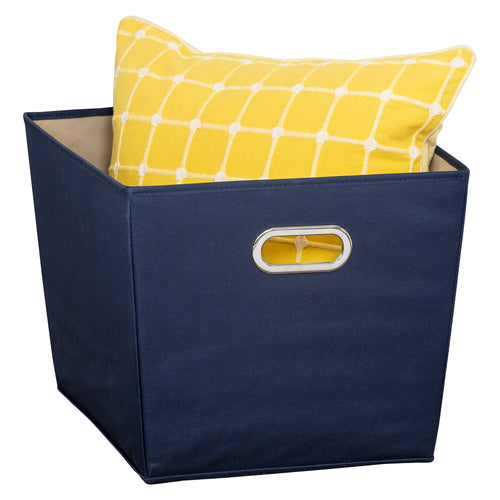 Large Storage Bin with Handles, Navy