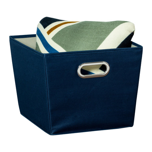 Medium Storage Bin with Handles, Navy