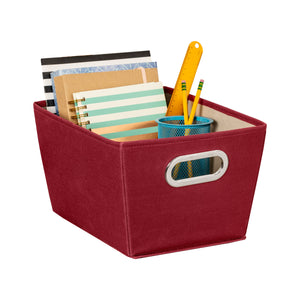 Small Storage Bin with Handles, Red