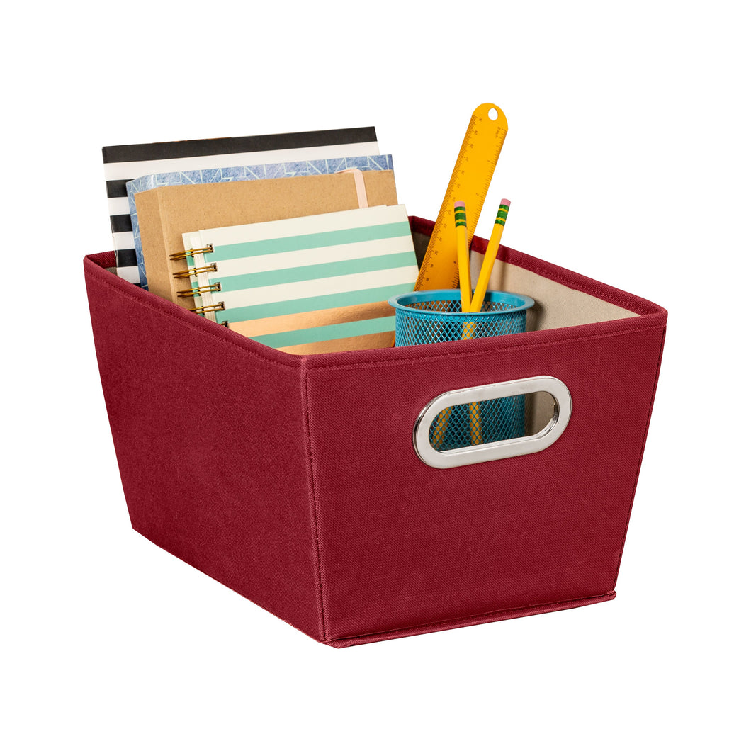 Small Storage Bin with Handles, Red